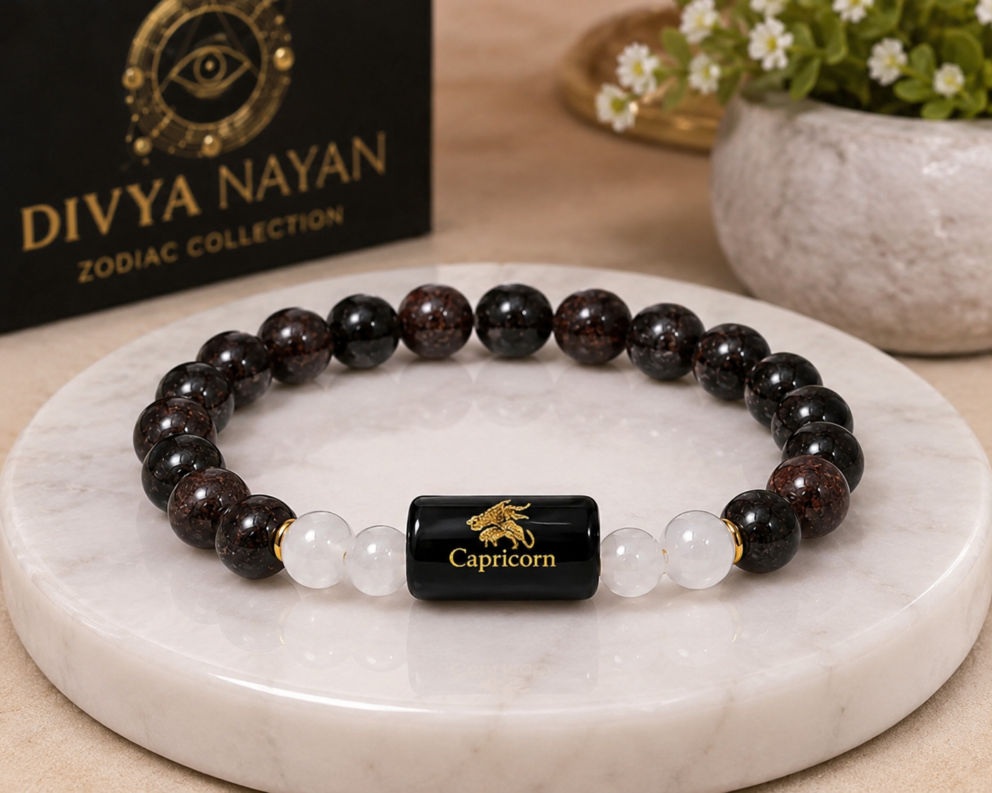 मकर राशी bracelet With Selenite plate free 